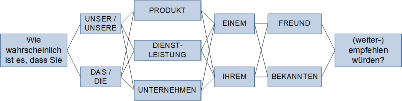 Der Net Promoter Score: Satzschablone zur Fragestellung, (C) Peterjohann Consulting, 2024-2025