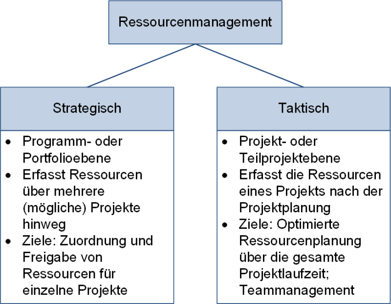 Ressourcenmanagement in Projekten: Unterteilung in strategisch und taktisch, (C) Peterjohann Consulting, 2021-2024