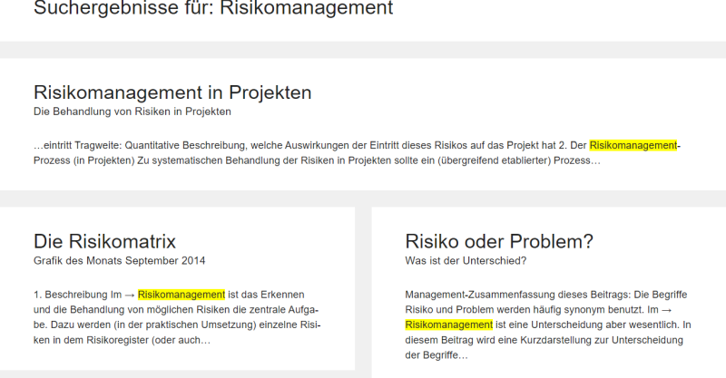 Suchergebnis-Beispiel, (C) Peterjohann Consulting, 2020-2025